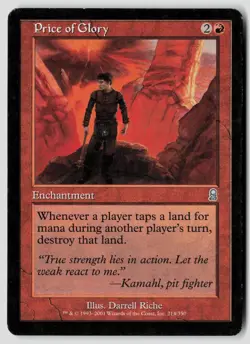 Price of Glory 214 Uncommon Odyssey Magic: The Gathering Damaged - Image 1