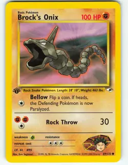 Brock's Onix - 1st Edition - 69/132 Gym Heroes- WOTC - Pokemon TCG - 2000 - Image 1