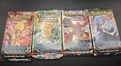 Pokemon XY Steam Siege Booster Packs Art Set, 4-Pack, New Sealed - Image 1