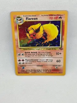 Pokemon TCG Jungle Set Holographic Flareon 3/64 - HP - Heavily Played - Image 3