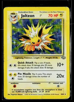 Pokemon TCG Jolteon Jungle 4/64 Holo Unlimited Holo Rare DMG - Image 1