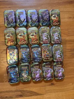 EMPTY 20x Pokemon Prismatic Evolutions Eeveelutions Mini Tin ASSORTED 🔥 - Image 1