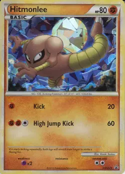 POKEMON TCG - Hitmonlee Holographic Shattered Ice Black Star Promo Card HGSS25 - Image 1