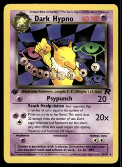 Dark Hypno 26/82 1st Edition Team Rocket Pokemon - Image 1
