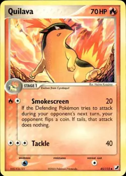 Vintage Wotc Pokemon Quilava Unseen Forces 45/115 Light Play LP - Image 1