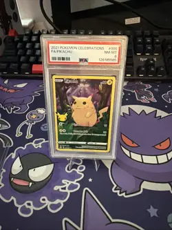 Pikachu Celebrations Full Art Holo Pokemon Card PSA 8 NM-MT 005/025 - Image 1