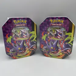 2 X POKEMON TCG MEGA MOONLIT GENGAR EX TIN NEW SEALED - Image 1