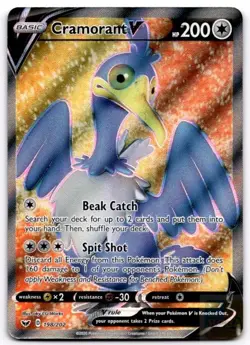 Cramorant V 198/202 Ultra Rare Sword & Shield Pokemon Lightly Played - Image 1