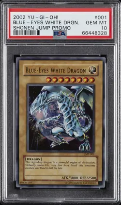 2002 YU-GI-OH! SHONEN JUMP PROMO #001 BLUE-EYES WHITE DRAGON PSA 10 - Image 1
