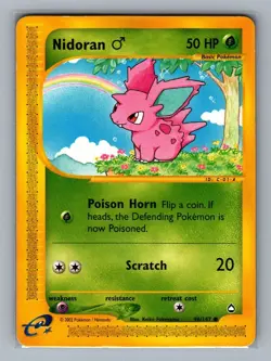 Nidoran M #96 Aquapolis Pokemon Card - MP - Image 2