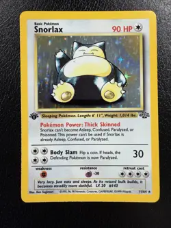 Pokemon TCG Snorlax 11/64 Holo Rare 1st Edition Jungle 1999 Base Card LP/MP - Image 1