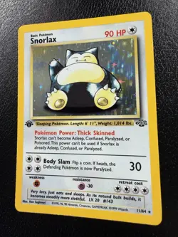 Pokemon TCG Snorlax 11/64 Holo Rare 1st Edition Jungle 1999 Base Card LP/MP - Image 4