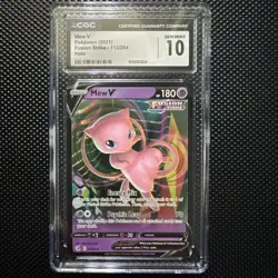 Pokemon Mew V CGC 10 Fusion Strike 113/264 Ultra Rare Holo 2021 English🔥 - Image 1
