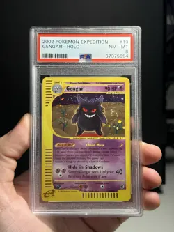 🌀MONSTER SWIRL Gengar Expedition Holo 2002 #13 PSA 8 Pokemon E-series - Image 1