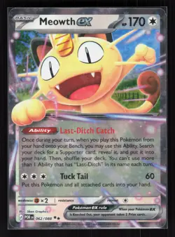 Meowth ex Holo Double Rare Pokemon ME03: Perfect Order 062/088 NM - Image 1