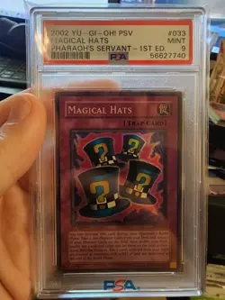 Yu-Gi-Oh! PSV 1st Edition PSV-033 Magical Hats PSA 9 MINT - Image 1
