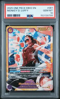Monkey D. Luffy PSA10 2025 One Piece EB02 Anime 25th Collection- #061 - Image 1