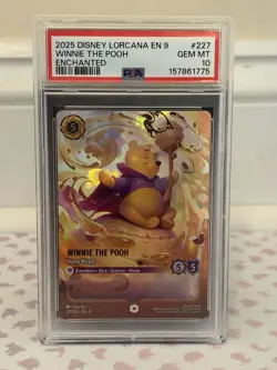 Disney Lorcana Fabled Winnie the Pooh Hunny Wizard #227/204 PSA 10 - Image 1