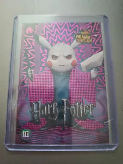 Pokemon Pikachu Cosplay Horror Holo Card E11 Harry Potter Purple - Image 1