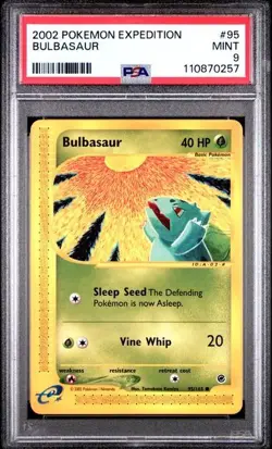BULBASAUR #095/165 - 2002 ENGLISH POKEMON EXPEDITION E READER - PSA MINT 9 - Image 1