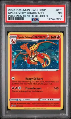 2022 Pokemon SWSH Black Star Promos 075 Special Delivery Charizard PSA 7 - 6908 - Image 1