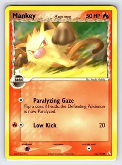 Mankey 70/110 2006 EX Holon Phantoms Pokemon Card Common - Nm/Vlp - Image 1