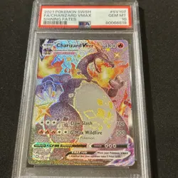 2021 POKEMON SWORD & SHIELD SHINING FATES #SV107 FULL ART/CHARIZARD VMAX PSA 10 - Image 1