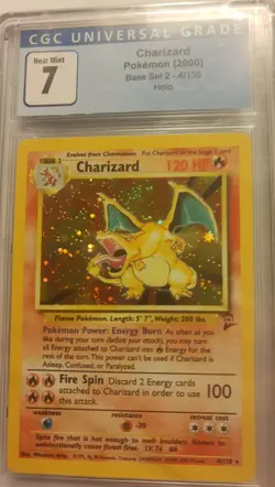 CHARIZARD *Base Set 2* - 4/130 - CGC 7 - Graded Pokemon Card!! - Image 1