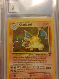 CHARIZARD *Base Set 2* - 4/130 - CGC 7 - Graded Pokemon Card!! - Image 2