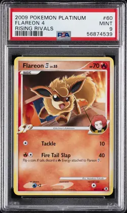 2009 POKEMON PLATINUM RISING RIVALS #60 FLAREON 4 PSA 9 - Image 1