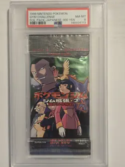 Nintendo 1999 Pokemon TCG Gym Challenge Japanese Booster Pack PSA 8 #148934113 - Image 1