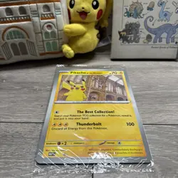 Pokemon Natural History Museum Pikachu at the Museum Promo Card Plush & Notebook - Image 2