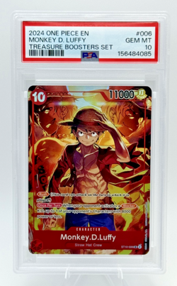 2024 ONE PIECE PROMOS TREASURE BOOSTERS SET #006 MONKEY D. LUFFY PSA 10 ENGLISH - Image 1