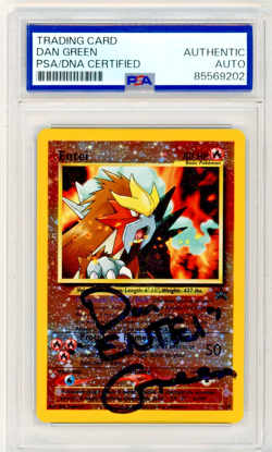 PSA Signed Dan Green Pokemon TCG Entei 34/53 Wotc Black Star Promo Reverse Holo - Image 1