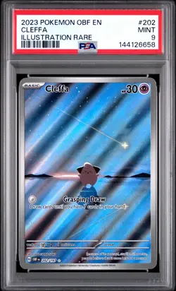 2023 POKEMON OBF EN-OBSIDIAN FLAMES ILLUSTRATION RARE #202 CLEFFA PSA 9 - Image 1