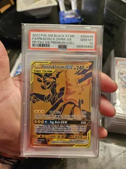 2021 POKEMON SM BLACK STAR PROMO #SM248 FULL ART/PIKACHU & ZEKROM GX PSA 10 - Image 1