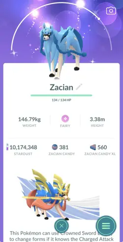 Shiny ✨ Zacian / Lv 50 / #1 Master League /Pokemon Go / Registered Or 30 Days - Image 1