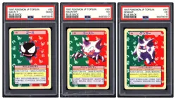 Pokemon 1997 Gastly Haunter Gengar Blue Back TopSun Japanese Sequential PSA 2-5 - Image 1