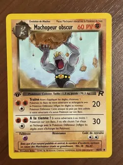 2001 Pokemon FRENCH 1st Edition Rocket Machopeur obscur-Dark Machoke 40/82 EX-MT - Image 1