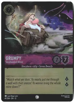 Disney Lorcana TCG Grumpy - Soreheaded Miner 41/204 Foil Wilds Unknown - Image 1
