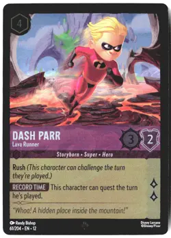 Disney Lorcana TCG Dash Parr Lava Runner 61/204 Foil Wilds Unknown - Image 1