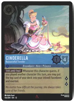Disney Lorcana TCG Cinderella Resourceful Traveler 155/204 Foil Wilds Unknown - Image 1