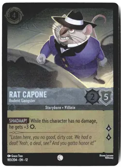 Disney Lorcana TCG Rat Capone Rodent Gangster 183/204 Foil Wilds Unknown - Image 1
