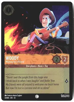 Disney Lorcana TCG Woody Waiting For a Friend 3/204 Foil Wilds Unknown - Image 1