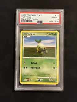 Pokemon Cards: Majestic Dawn Common: Turtwig 77/100 PSA 8 - Image 1