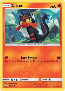 Litten 12/70 Common | Dragon Majesty | Pokemon Card - Image 1