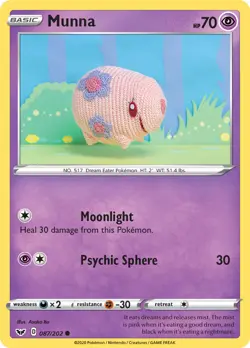 Munna 87/202 Common | Sword & Shield | Pokemon Card - Image 1