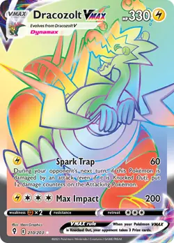 Dracozolt VMAX 210/203 Rare Rainbow | Evolving Skies | Pokemon Card - Image 1