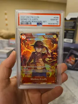 One Piece PSA 10 Monkey D Luffy (Treasure Booster Set) ST10-006 Promo Card - Image 1