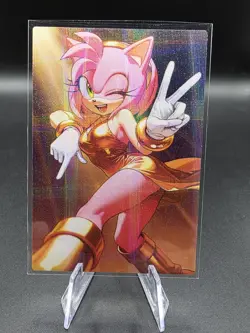 Amy Rose Holographic Anime Collectible Trading Card - Image 2